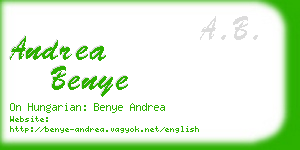 andrea benye business card